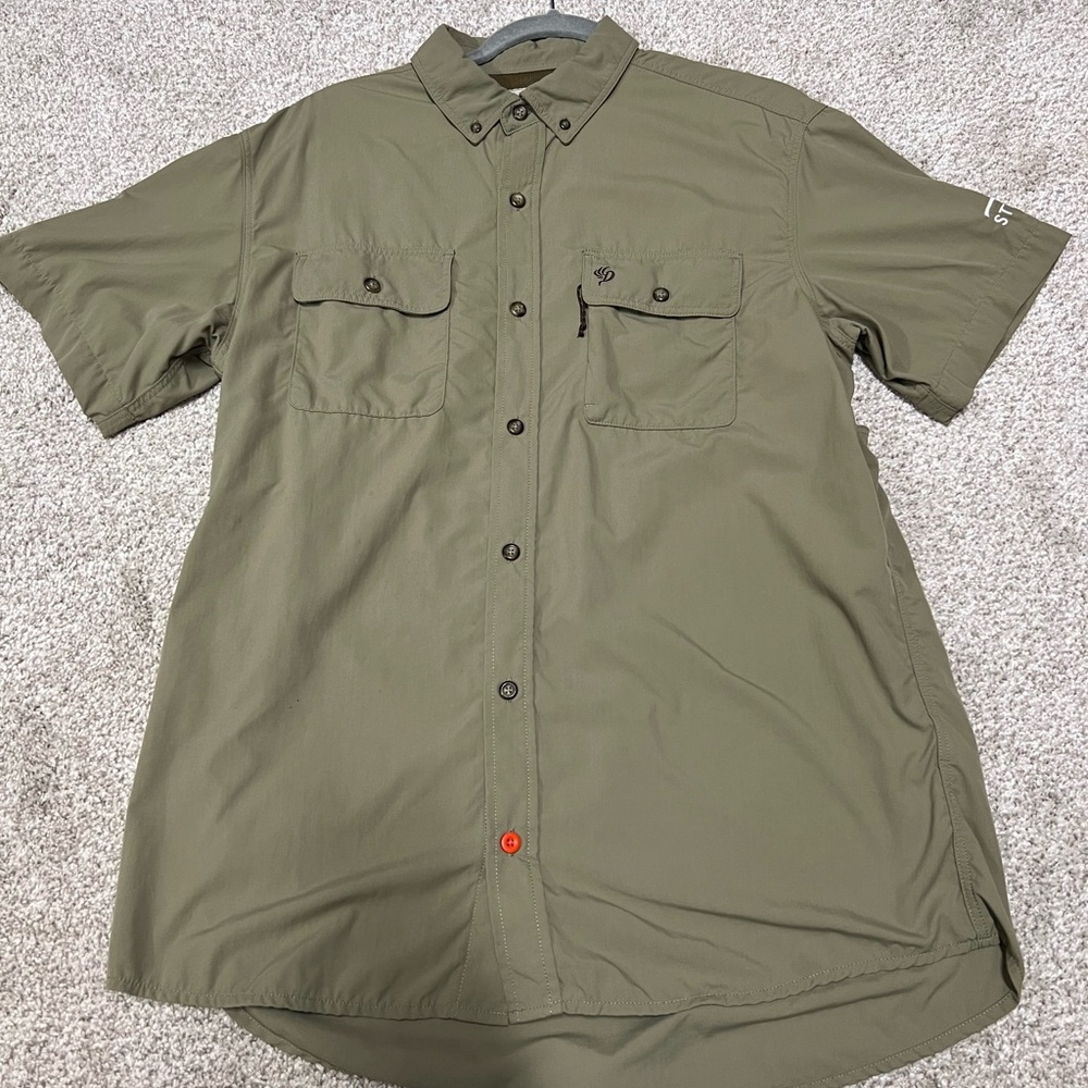 Men's Casual Olive Button Down Shirt